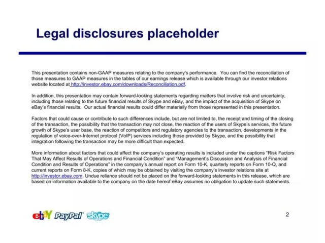 Disclaimer slide 2 from eBay × Skype Acquisition