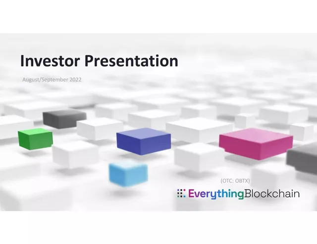 Everything Blockchain (EBZT / OBTX) pitch deck cover