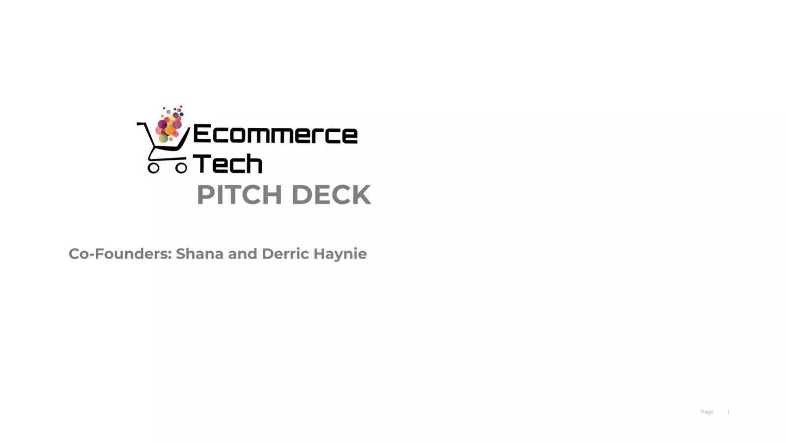 Ecommerce Technology pitch deck slide