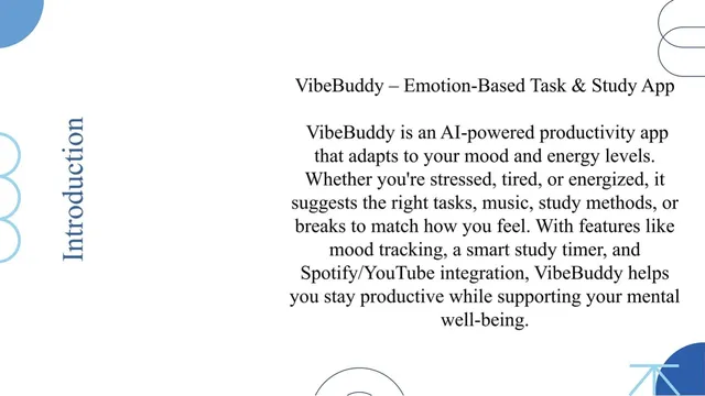 Product / solution slide 3 from VibeBuddy