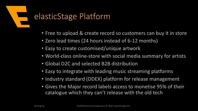 Product / solution slide 8 from ElasticStage