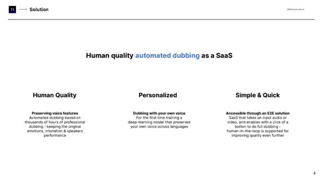 Product / solution slide 3 from ElevenLabs