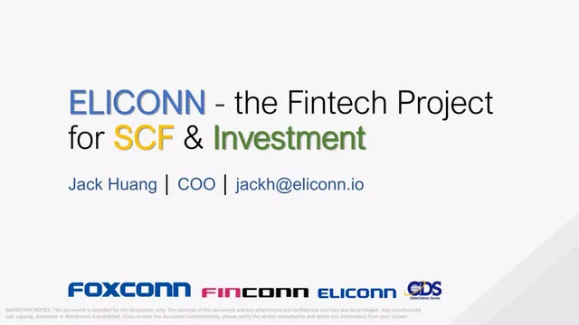 Eliconn pitch deck cover