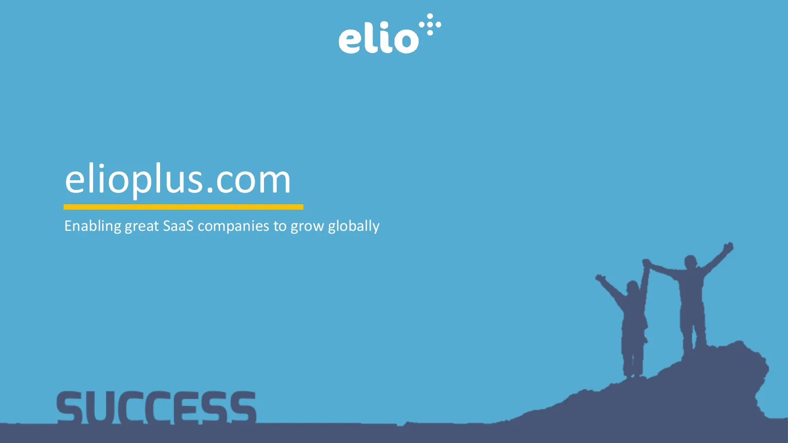 Elioplus (branded 'elio', elioplus.com) pitch deck slide