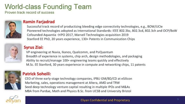 Team slide 3 from Eliyan