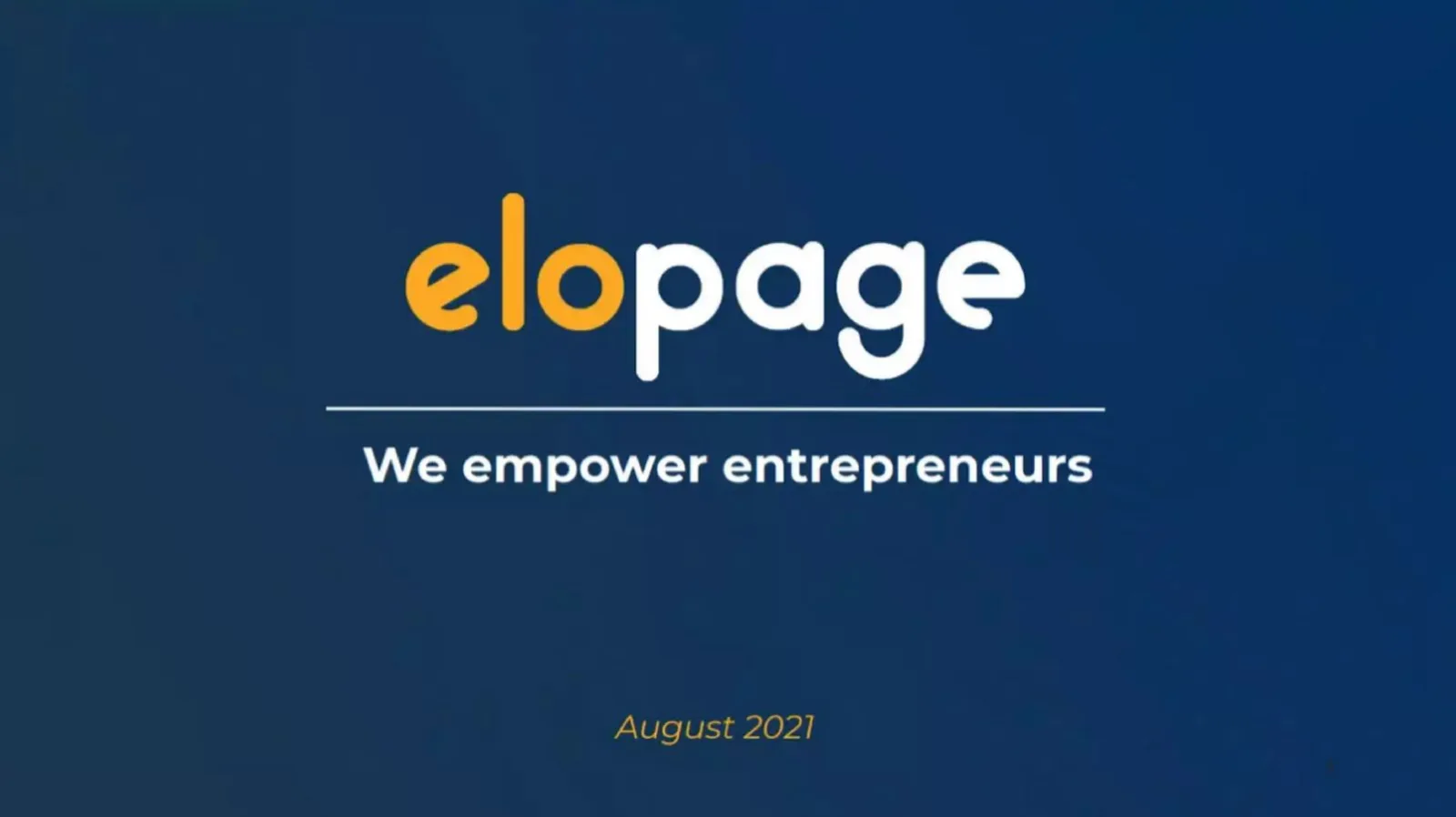 elopage pitch deck slide