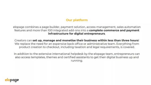 Product / solution slide 3 from elopage