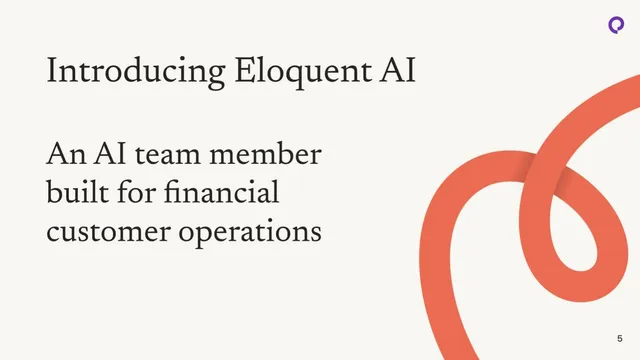 Product / solution slide 5 from Eloquent AI