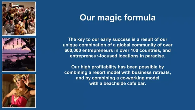 Business model / revenue streams slide 4 from Entrepreneur Resorts