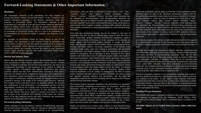 Disclaimer slide 2 from EnviroGold Global