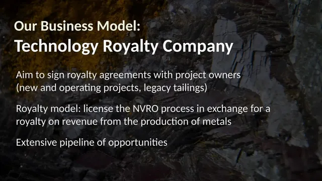 Business model / revenue streams slide 5 from EnviroGold Global