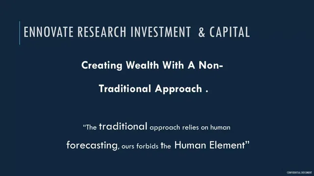 Cover slide 2 from Ennovate Research Investment & Capital