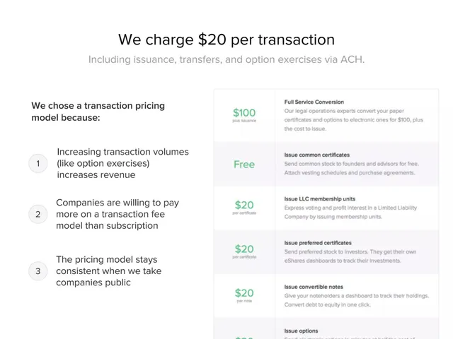 Business model / revenue streams slide 9 from eShares (now Carta)