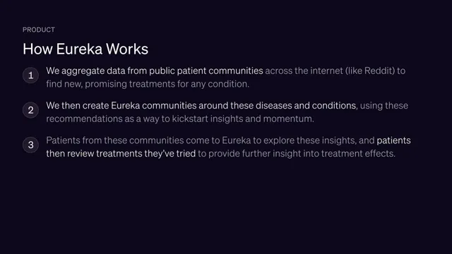 Product / solution slide 5 from Eureka Health