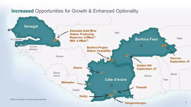 Company overview slide 6 from Teranga Gold Corporation
