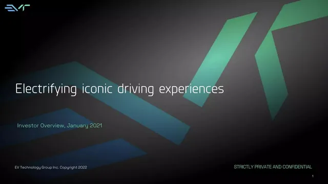 EV Technology Group pitch deck cover