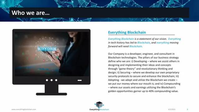 Vision slide 3 from Everything Blockchain, Inc.