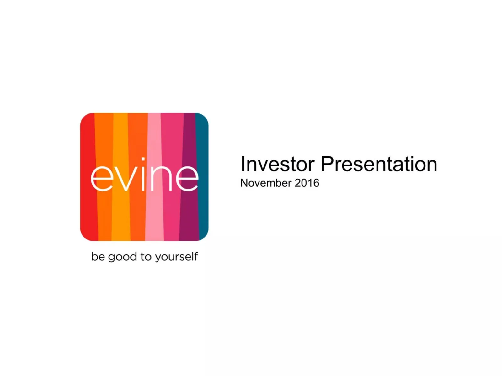 Evine (now ShopHQ) pitch deck slide