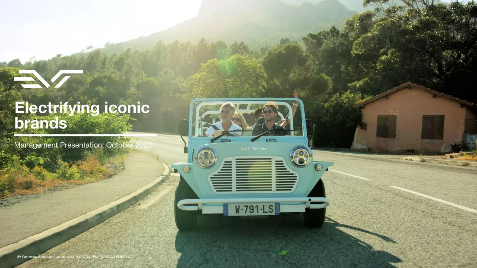 EV Technology Group Ltd. pitch deck slide