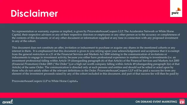 Disclaimer slide 2 from Evvnt inc