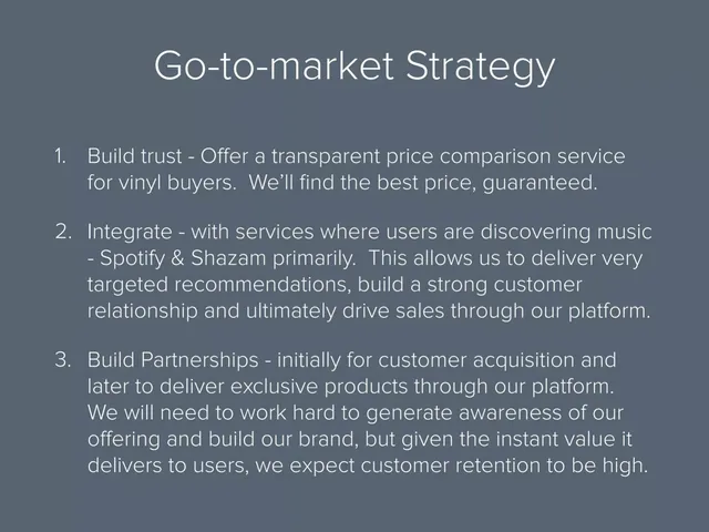 Go-to-market strategy slide 8 from Vinyl.st