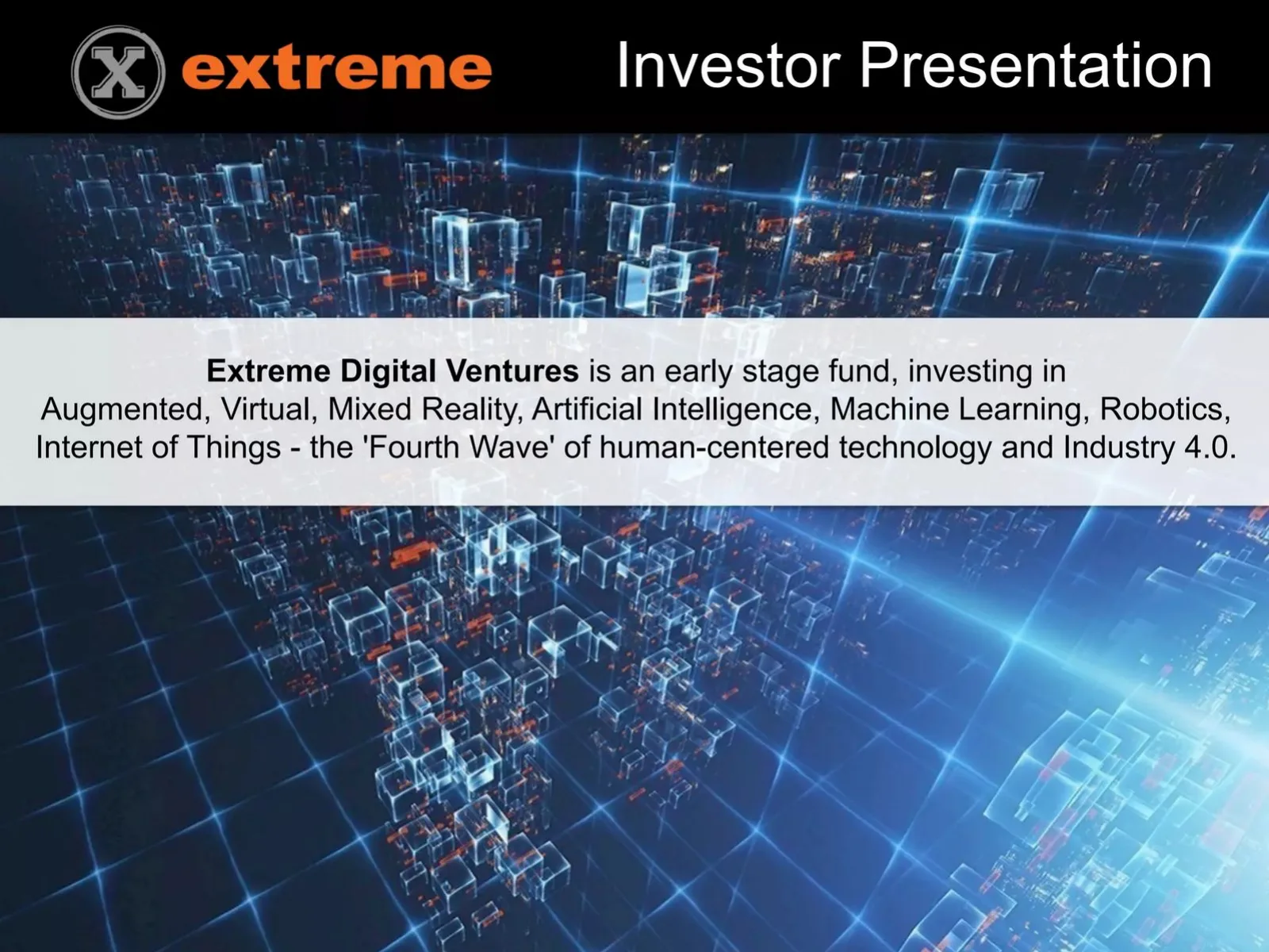 Extreme Digital Ventures pitch deck slide