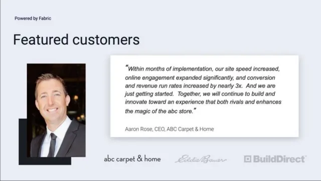 Reviews / testimonials / feedback slide 11 from Fabric