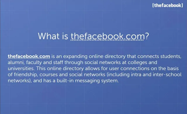 Product / solution slide 4 from Facebook's First