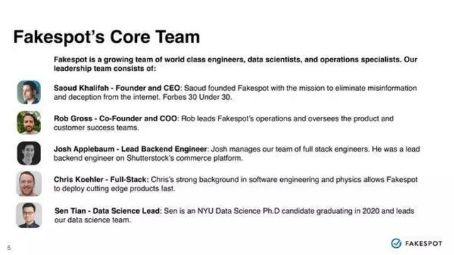 Team slide 5 from Fakespot