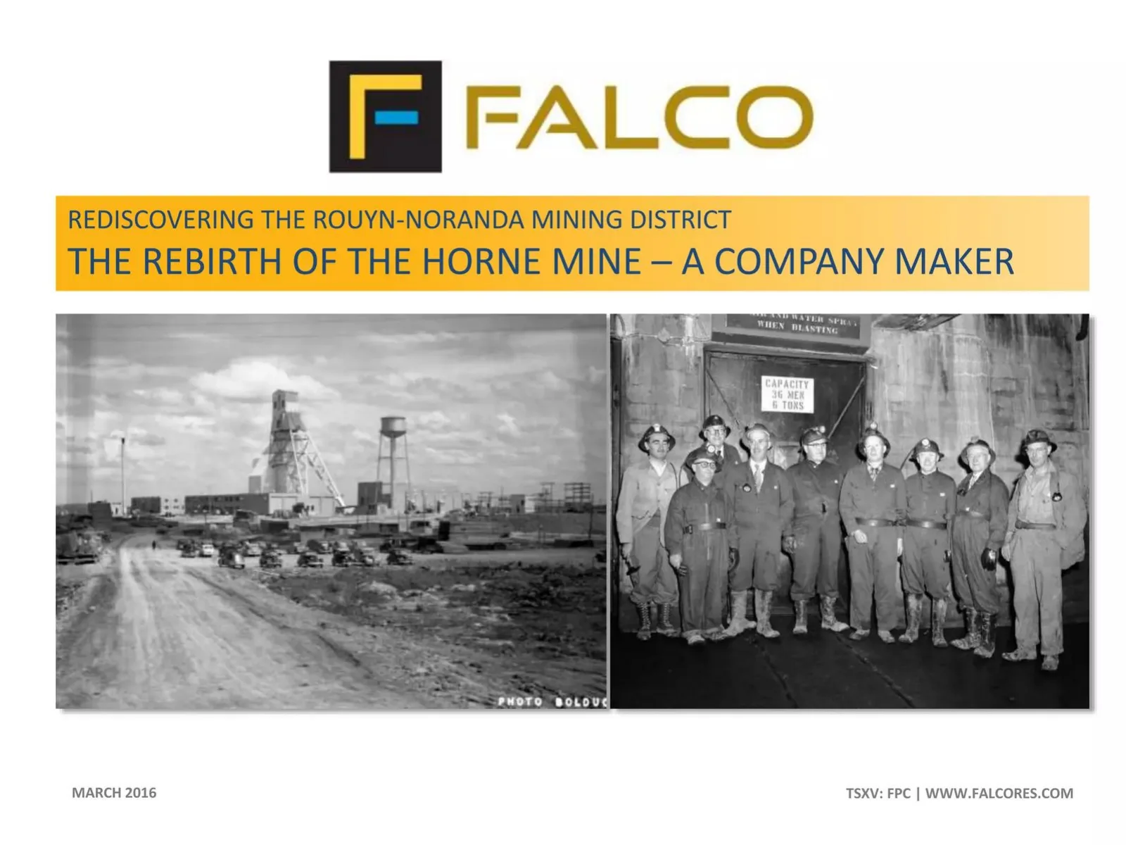 Falco Resources pitch deck slide