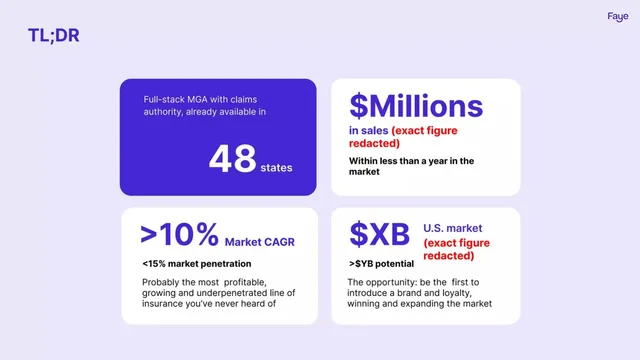 Market sizing / opportunity slide 2 from Faye
