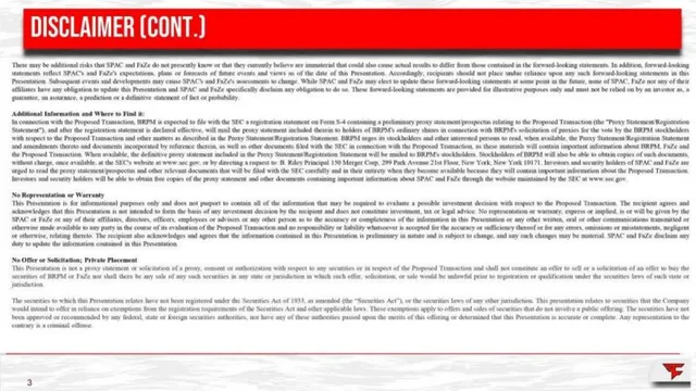 Disclaimer slide 3 from FaZe Clan