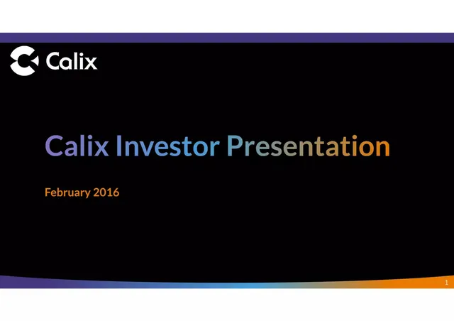Calix pitch deck cover