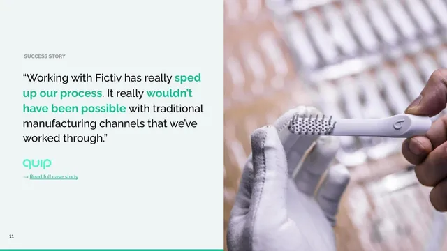 Reviews / testimonials / feedback slide 12 from Fictiv