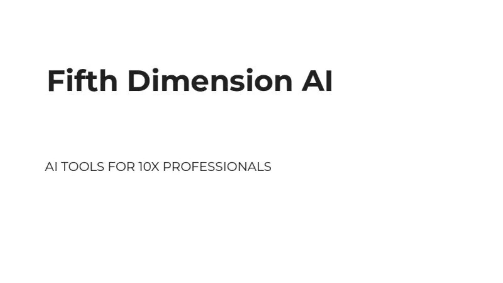 Fifth Dimension AI pitch deck slide