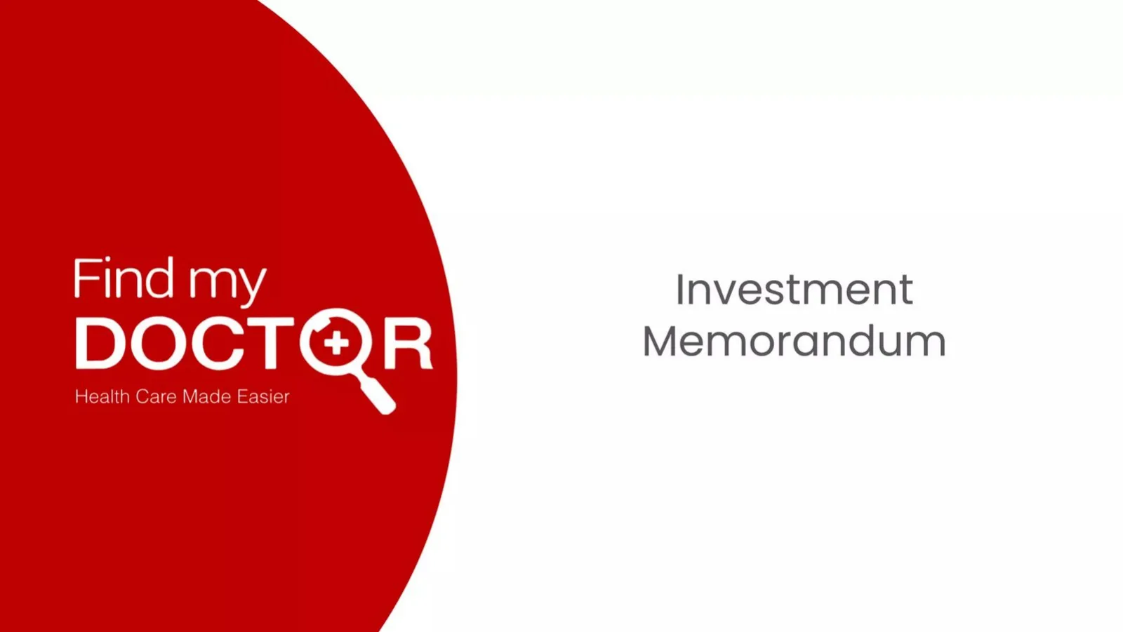 Find my Doctor pitch deck slide