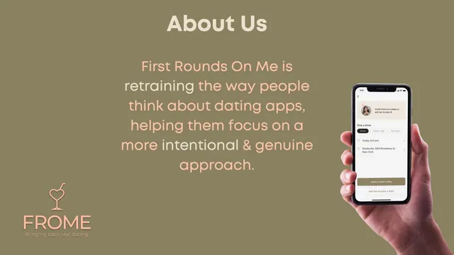 Company overview slide 2 from First Round's on Me (FROM)
