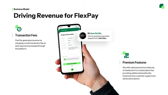 Business model / revenue streams slide 6 from FlexPay