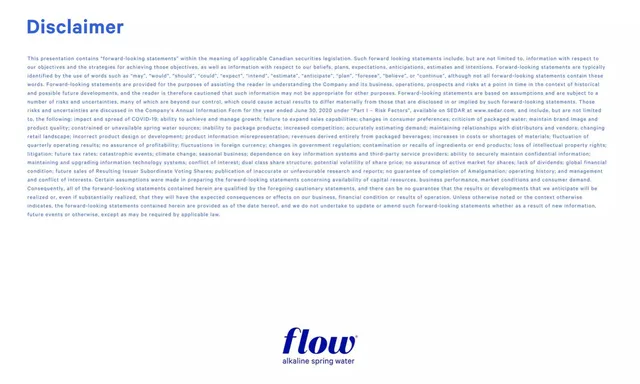 Disclaimer slide 2 from Flow Water