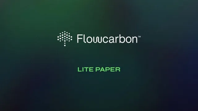 Flowcarbon pitch deck cover