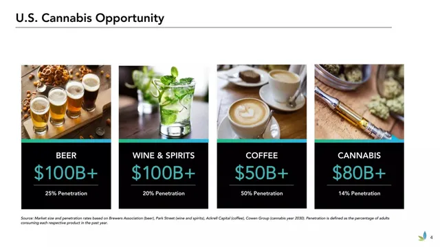 Market sizing / opportunity slide 4 from Flower One Holdings