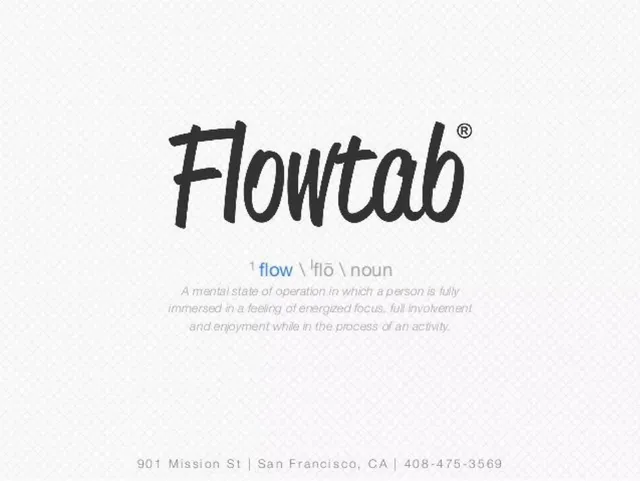 Flowtab pitch deck cover