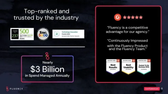 Reviews / testimonials / feedback slide 3 from Fluency
