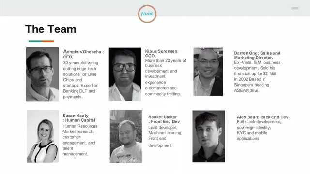 Team slide 12 from Fluid Fintec