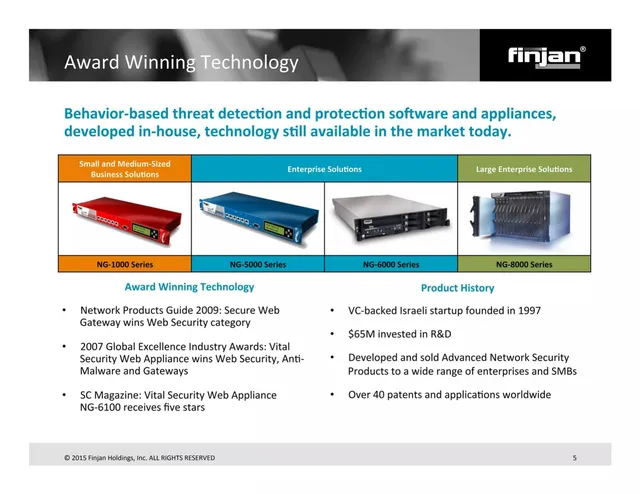 Traction slide 5 from Finjan Holdings, Inc.