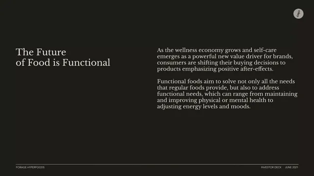 Market analysis / overview slide 3 from Forage Hyperfoods Inc