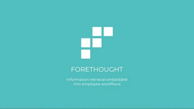 Forethought (Series A) pitch deck cover