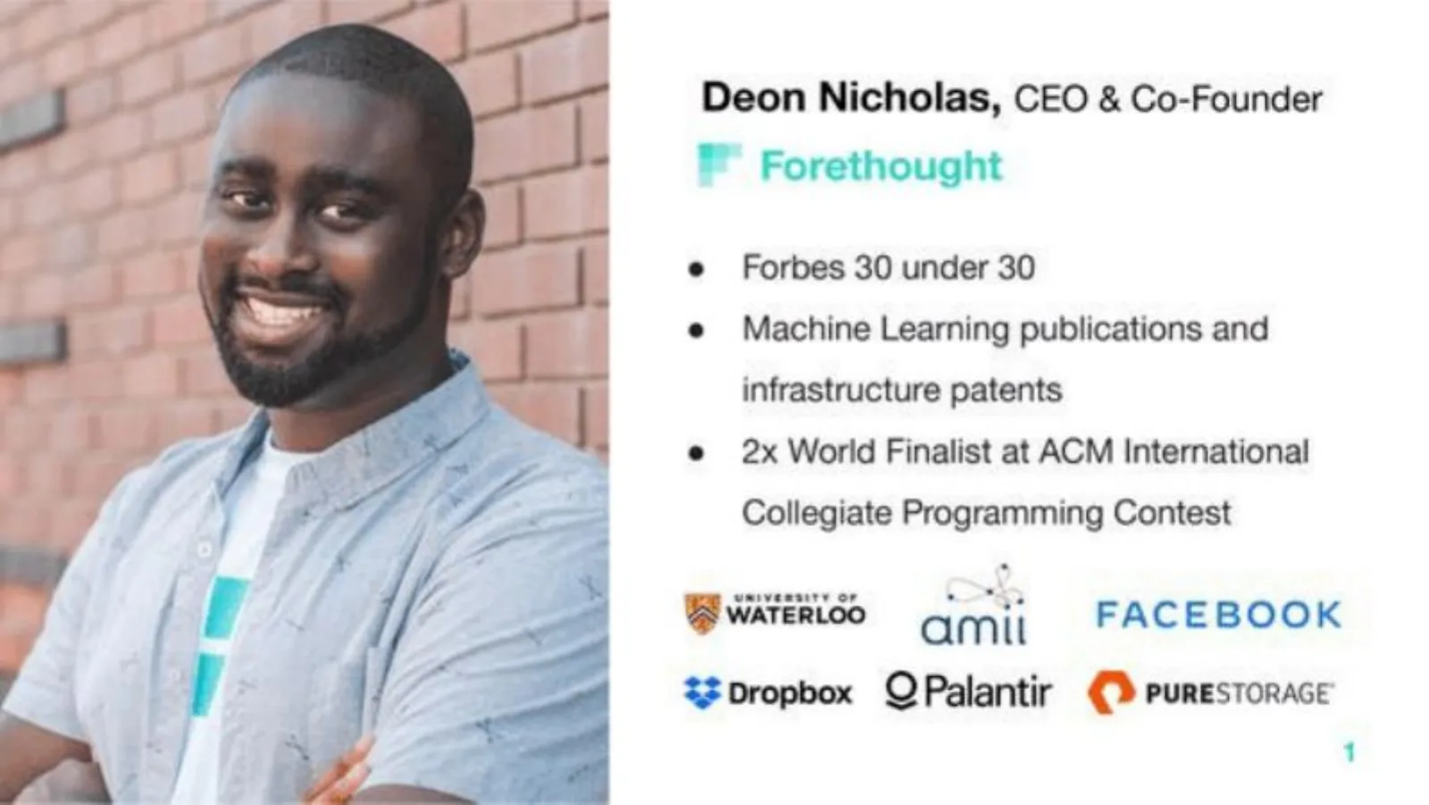 Forethought pitch deck slide
