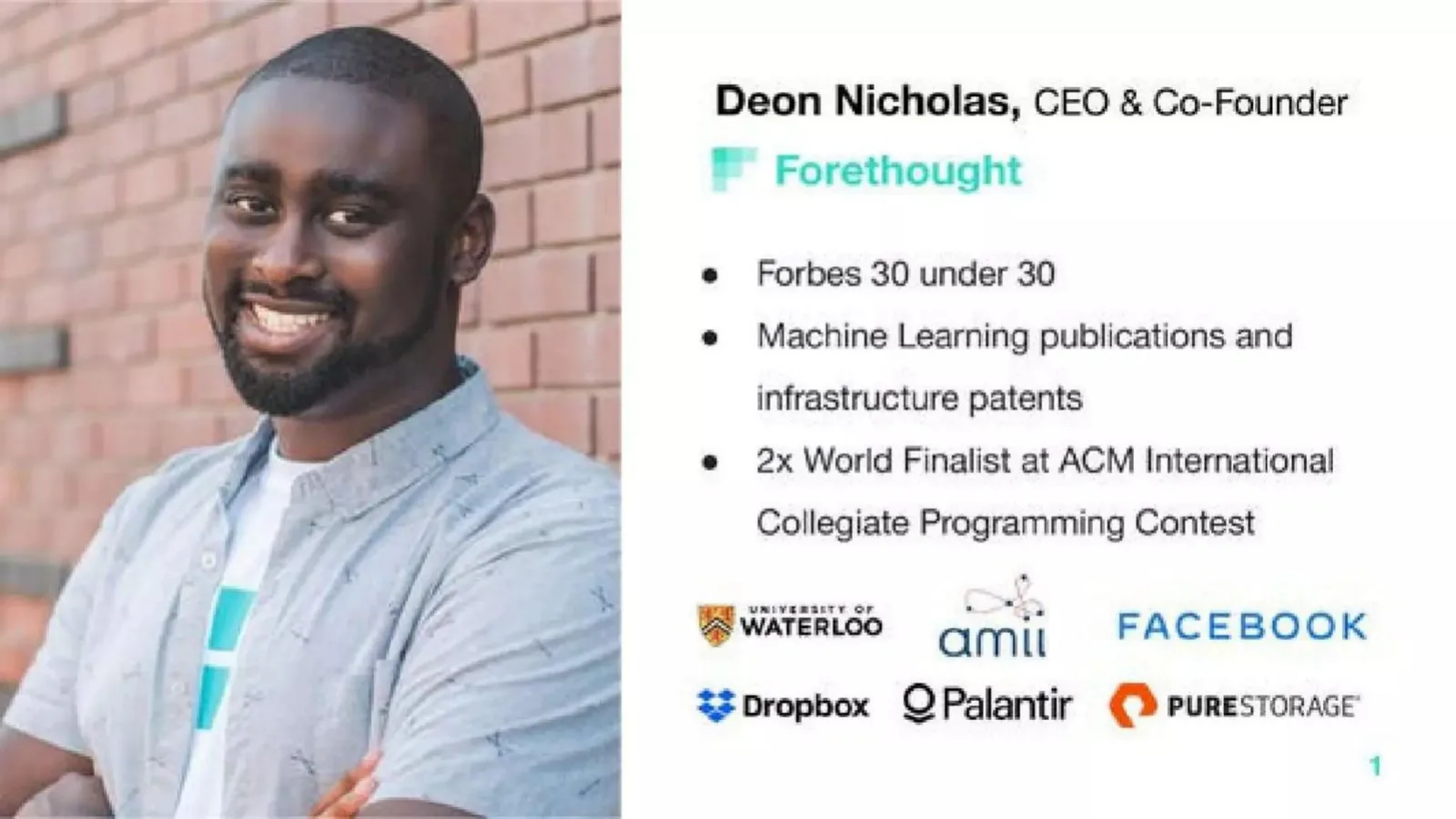 Forethought pitch deck slide