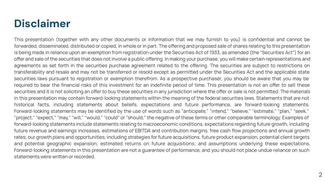 Disclaimer slide 2 from Forta